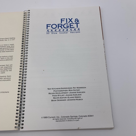 VINTAGE 1989 Wire bound Fix and Forget 50 SLOW COOKER Recipe book YUM! - Picture 5 of 6